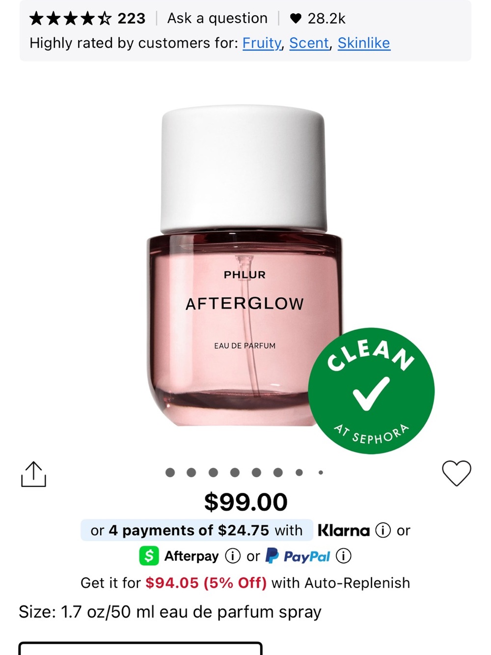 NEW Phlur Afterglow Eau de Parfum 1.7oz